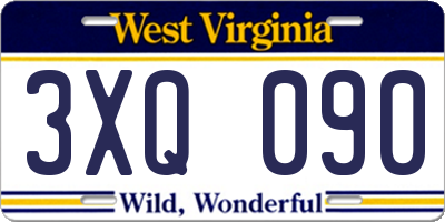 WV license plate 3XQ090