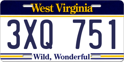 WV license plate 3XQ751