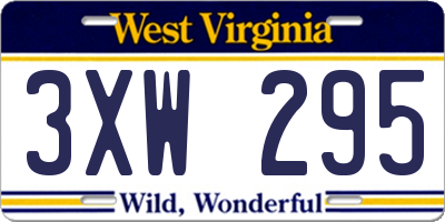 WV license plate 3XW295