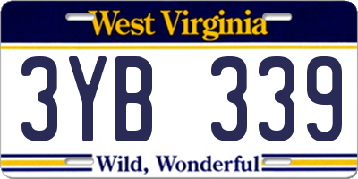 WV license plate 3YB339