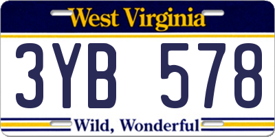 WV license plate 3YB578