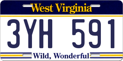 WV license plate 3YH591
