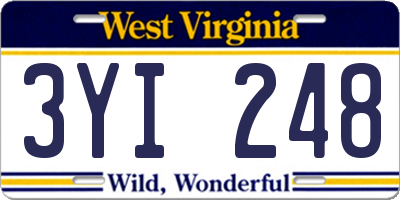 WV license plate 3YI248
