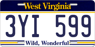 WV license plate 3YI599