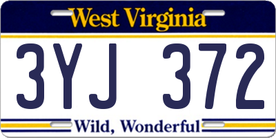 WV license plate 3YJ372
