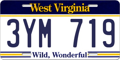 WV license plate 3YM719