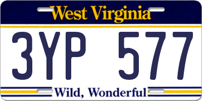 WV license plate 3YP577