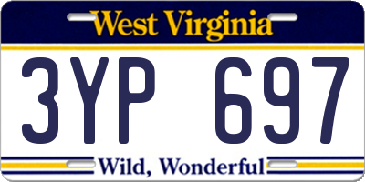 WV license plate 3YP697