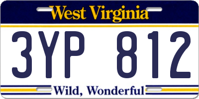 WV license plate 3YP812