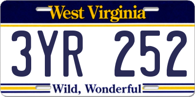 WV license plate 3YR252