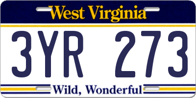 WV license plate 3YR273