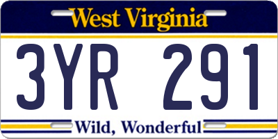 WV license plate 3YR291