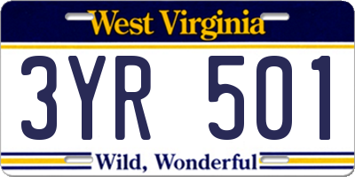 WV license plate 3YR501