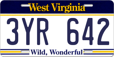 WV license plate 3YR642