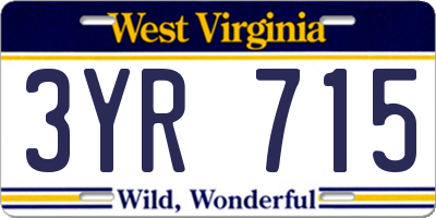 WV license plate 3YR715