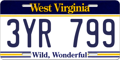 WV license plate 3YR799
