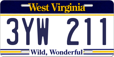 WV license plate 3YW211