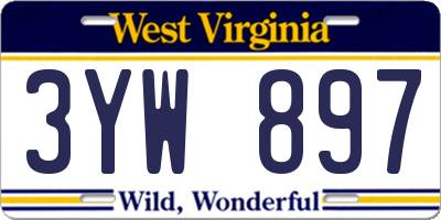 WV license plate 3YW897