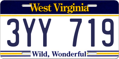 WV license plate 3YY719