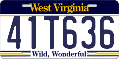 WV license plate 41T636