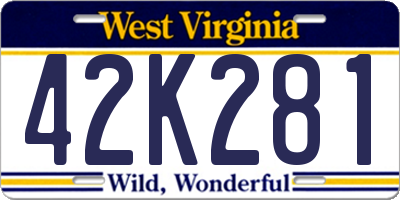 WV license plate 42K281