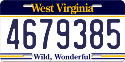 WV license plate 4679385