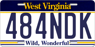 WV license plate 484NDK