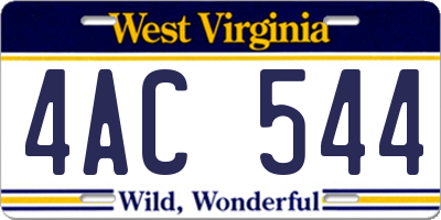 WV license plate 4AC544