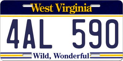 WV license plate 4AL590