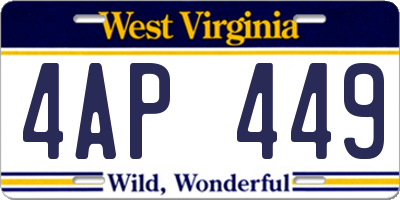WV license plate 4AP449