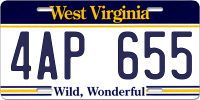 WV license plate 4AP655