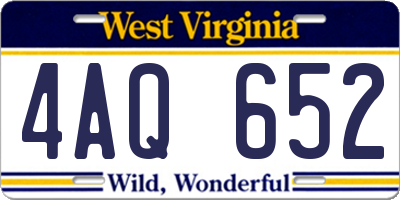 WV license plate 4AQ652