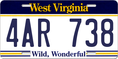 WV license plate 4AR738
