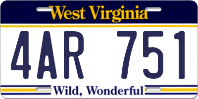 WV license plate 4AR751