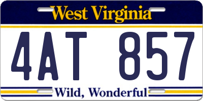 WV license plate 4AT857