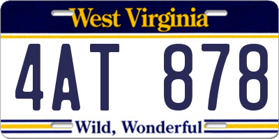 WV license plate 4AT878