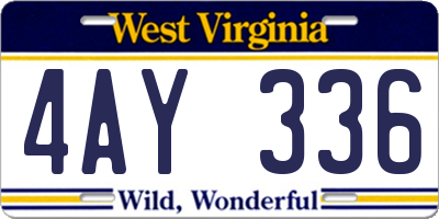 WV license plate 4AY336