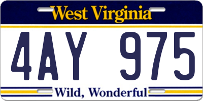 WV license plate 4AY975