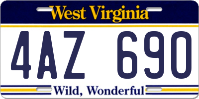 WV license plate 4AZ690