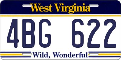 WV license plate 4BG622