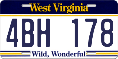 WV license plate 4BH178