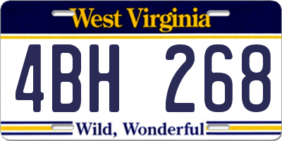WV license plate 4BH268