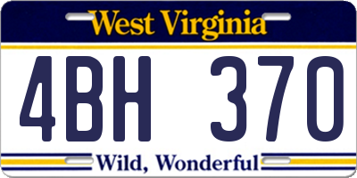 WV license plate 4BH370