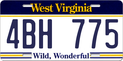 WV license plate 4BH775