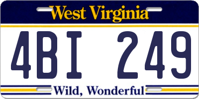 WV license plate 4BI249