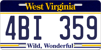 WV license plate 4BI359
