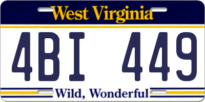 WV license plate 4BI449