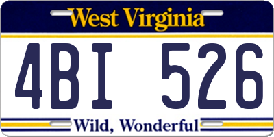 WV license plate 4BI526