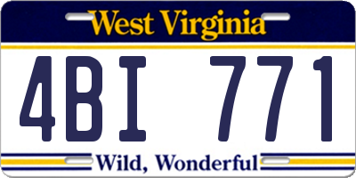 WV license plate 4BI771