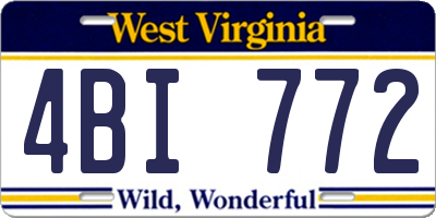WV license plate 4BI772